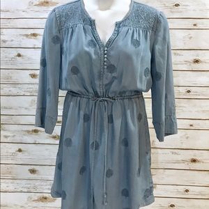 Anthropologie 3/4 Slv Chambray Dress - M